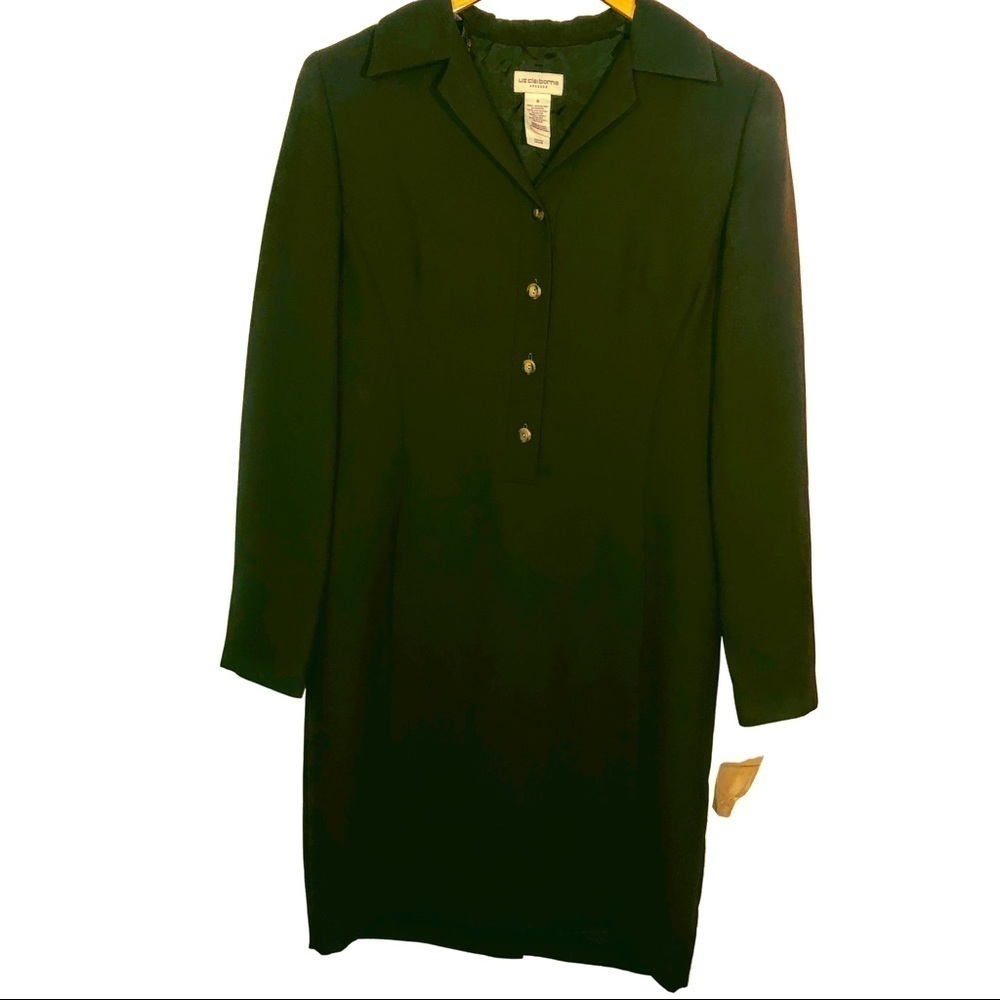 NWT Liz Claiborne Deep Green Button Front Mini Dress Size 8